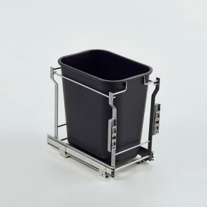 Soft-Close Pull-Out Waste Bin, Single (Black)