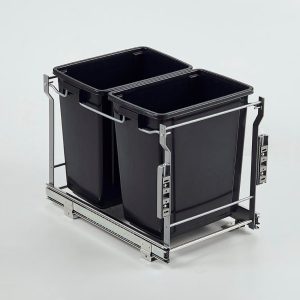 Double Pull-Out Waste Bin for Base Cabinet