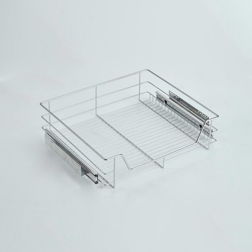 Chrome Round Wire Four-Side Drawer Basket