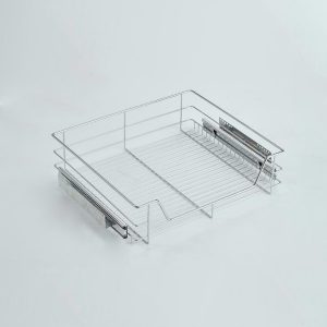 Chrome Round Wire Four-Side Drawer Basket