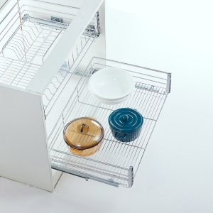 Cup & Bowl Pull-Out Basket – 800mm (Stainless)