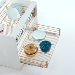 Rose Gold Hexagon Plate Drawer Basket – 800mm