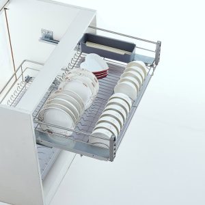 Round Wire Dish & Bowl Drawer Basket – 800mm (4-Row)
