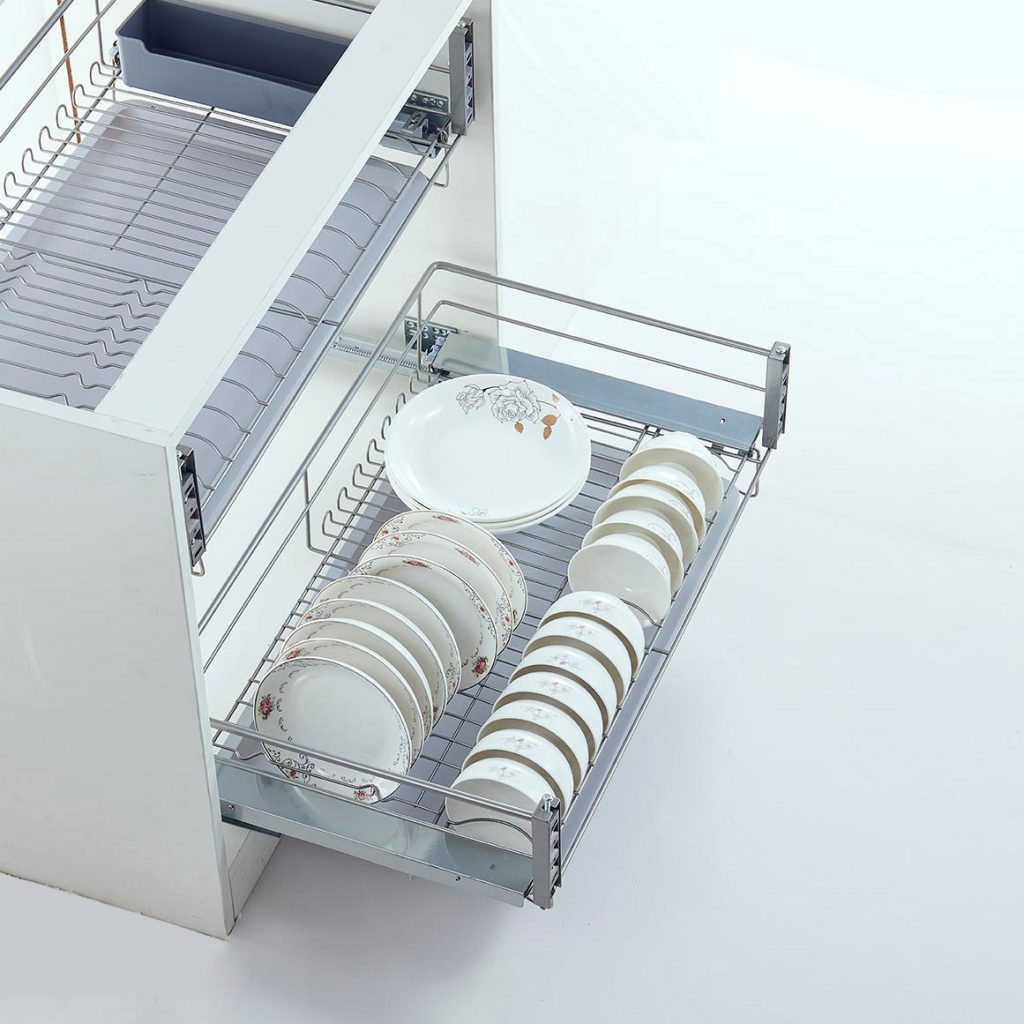Round Wire Bowl & Plate Drawer Basket – 800mm (Stainless)