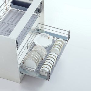 Round Wire Bowl & Plate Drawer Basket – 800mm (Stainless)