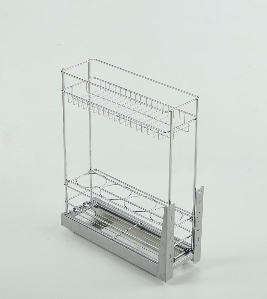 Slim 2-Tier Side Spice Pull-Out – 150mm
