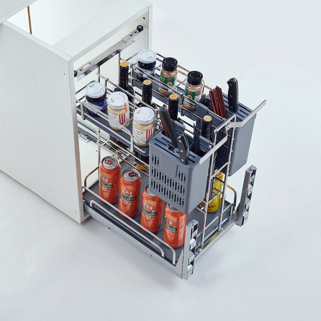 304 Bottom-Mount Bottle & Spice Pull-Out (2-Tier)