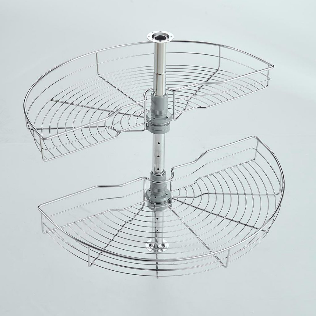 Kidney-Shape Corner Pull-Out Carousel (2-Tier)