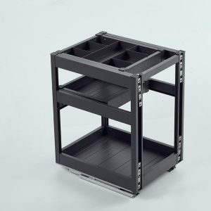 Aluminum Drawer Organizer Trolley (Black)
