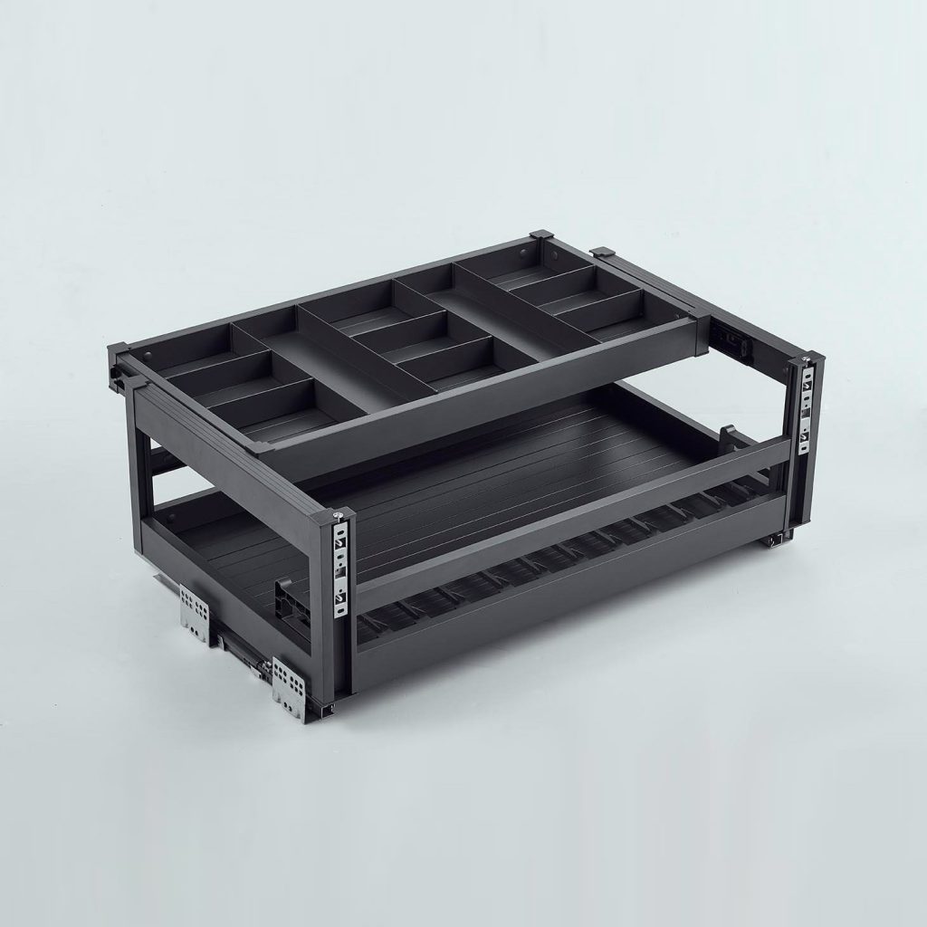 2-Tier Aluminum Drawer Organizer (Black)