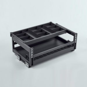 2-Tier Aluminum Drawer Organizer (Black)