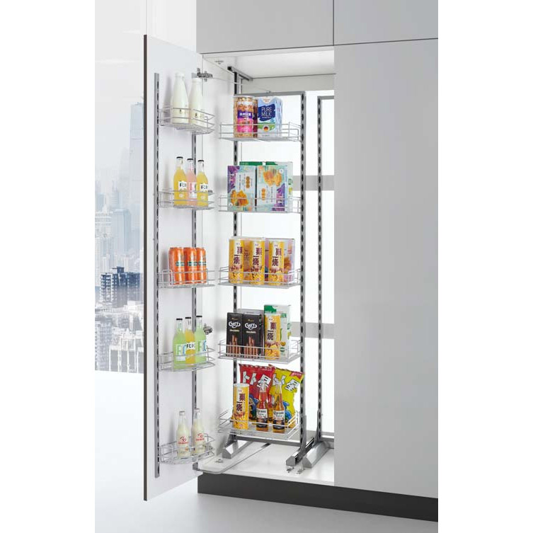 Tall Larder Pull-Out Unit (Chrome Baskets)