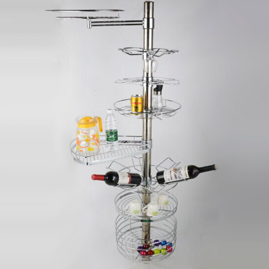Floor-to-Ceiling Rotating Storage Pole (Multi-Tier)